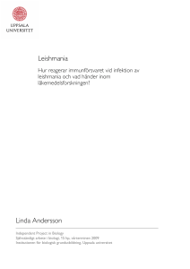 Leishmania Linda Andersson - Institutionen för biologisk