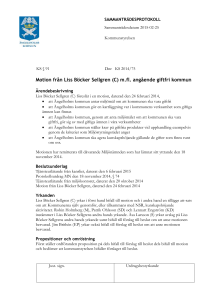 Beslut KS 2015-02-25Motion från Liss Böcker Sellgren C m fl