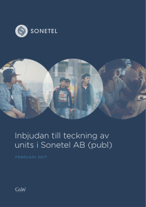 Sonetel AB Investeringsmemorandum februari 2017