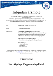 Inbjudan årsmöte Norrköpings Kappsimningsklubb inbjuder alla
