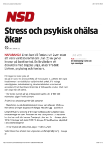 Stress och psykisk ohälsa ökar