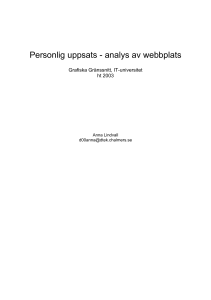 Personlig uppsats - analys av webbplats