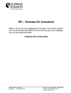 SFI – Svenska för invandrare