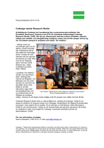 Pressmeddelande 2014-10-03 Codesign startar Research Studio