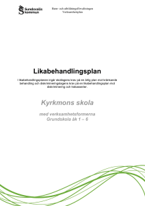 Plan mot diskriminering och kränkande behandling