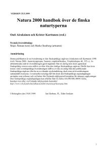 Natura 2000 handbok över de finska naturtyperna