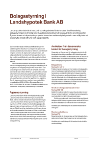 Bolagsstyrning i Landshypotek Bank aB