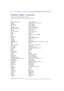 Swedish-English vocabulary