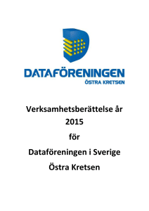 Verksamhetsberättelse år 2015 för Dataföreningen i Sverige Östra