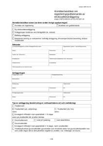 Anmälan/ansökan om registrering/godkännande av