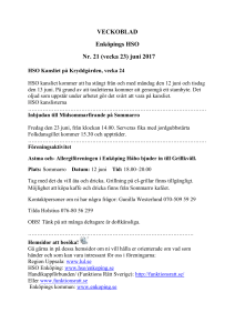 VECKOBLAD Enköpings HSO Nr. 21 (vecka 23) juni 2017 HSO