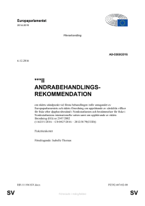 ANDRABEHANDLINGS-REKOMMENDATION om rådets ståndpunkt