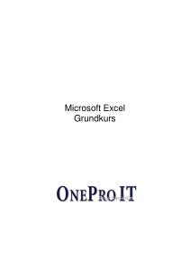 Microsoft Excel Grundkurs - OnePro IT – Bengt Nordström