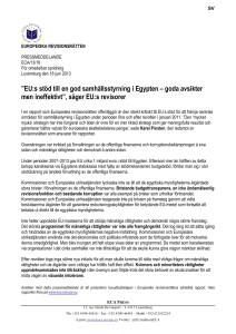 EU:s stöd till en god samhällsstyrning i Egypten – goda