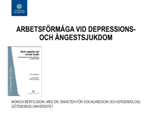 ARBETSFÖRMÅGA VID DEPRESSIONS