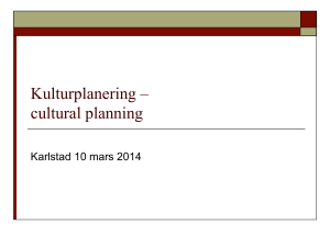 Kulturplanering – cultural planning