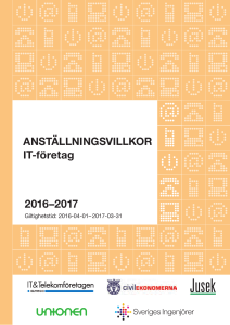ANSTÄLLNINGSVILLKOR IT-företag 2016–2017