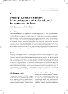 Omsorg i svenska fritidshem: fritidspedagogers etiska förmåga och