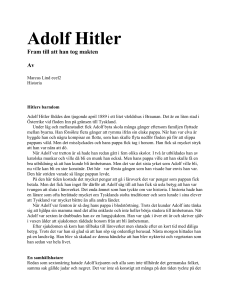 Adolf Hitler Fram till att han tog makten Av Marcus Lind ecel2