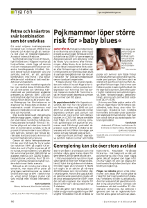 Pojkmammor löper större risk för »baby blues