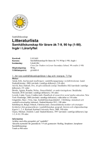 LLGA60 Litteraturlista