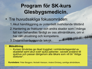 Program för SK-kurs Glesbygsmedicin.