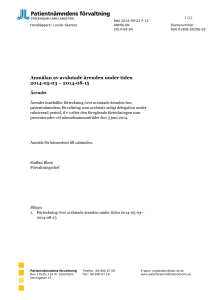 Anmälan av avslutade ärenden under tiden 2014-05-03