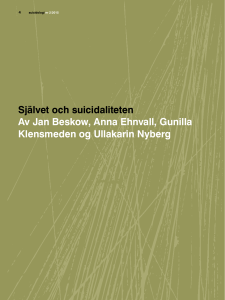 Självet och suicidaliteten Av Jan Beskow, Anna Ehnvall, Gunilla
