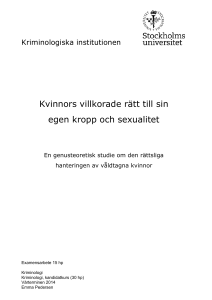 Kvinnors villkorade rätt till sin egen kropp och sexualitet