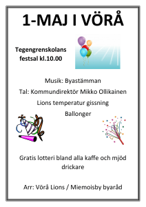 Tegengrenskolans festsal kl.10.00 Musik: Byastämman Tal