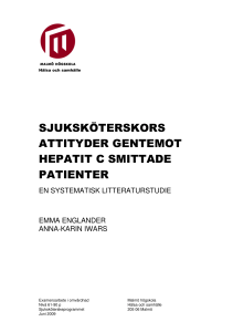sjuksköterskors attityder gentemot hepatit c smittade patienter