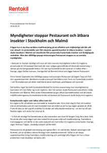 Myndigheter stoppar Pestaurant och ätbara insekter i Stockholm och