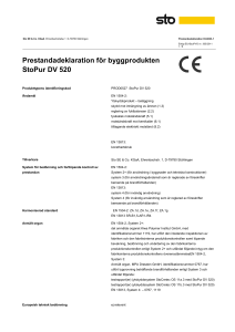 Prestandadeklaration för byggprodukten StoPur DV 520