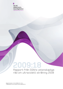 Rapport från SSM:s vetenskapligaråd om ultraviolett strålning 2008