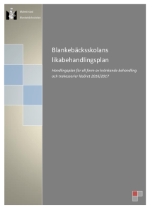 Blankebäcksskolans likabehandlingsplan