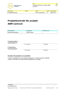 Förslag till projektkontrakt - Välkommen till ABM