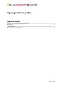Vägledning Postförmedling 2013-2