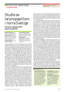 Studie av larynxpapillom i norra Sverige