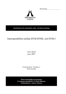 Interoperabilitet mellan DVB-HTML och DVB-J