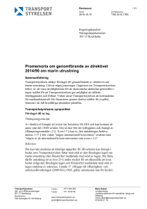 Promemoria om genomförande av direktivet 2014/90 om marin