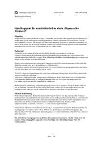 Handlingsplan för misstänkta fall av ebola i Uppsala län Version 2