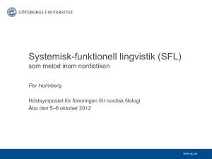 Systemisk-funktionell lingvistik (SFL)