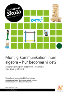 Muntlig kommunikation inom algebra – hur bedömer vi det?