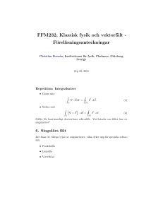 FFM232, Klassisk fysik och vektorfält