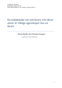 En enkätstudie om vad lärare och elever anser är viktiga