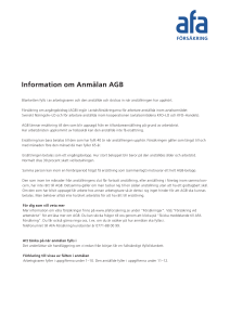 Information om Anmälan AGB
