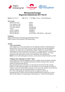 Minnesanteckningar Regionalt diabetesråd 2017-05-23