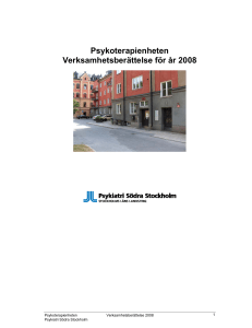 Psykoterapienheten Verksamhetsberättelse för år 2008