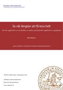 Se vår längtan att få leva helt - Lund University Publications