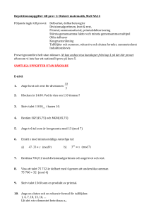 Repetitionsuppgifter till prov 1: Diskret matematik, Ma5 NA14